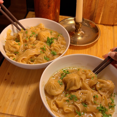 One-Pot Thai Green Curry Soup with Soup Dumplings