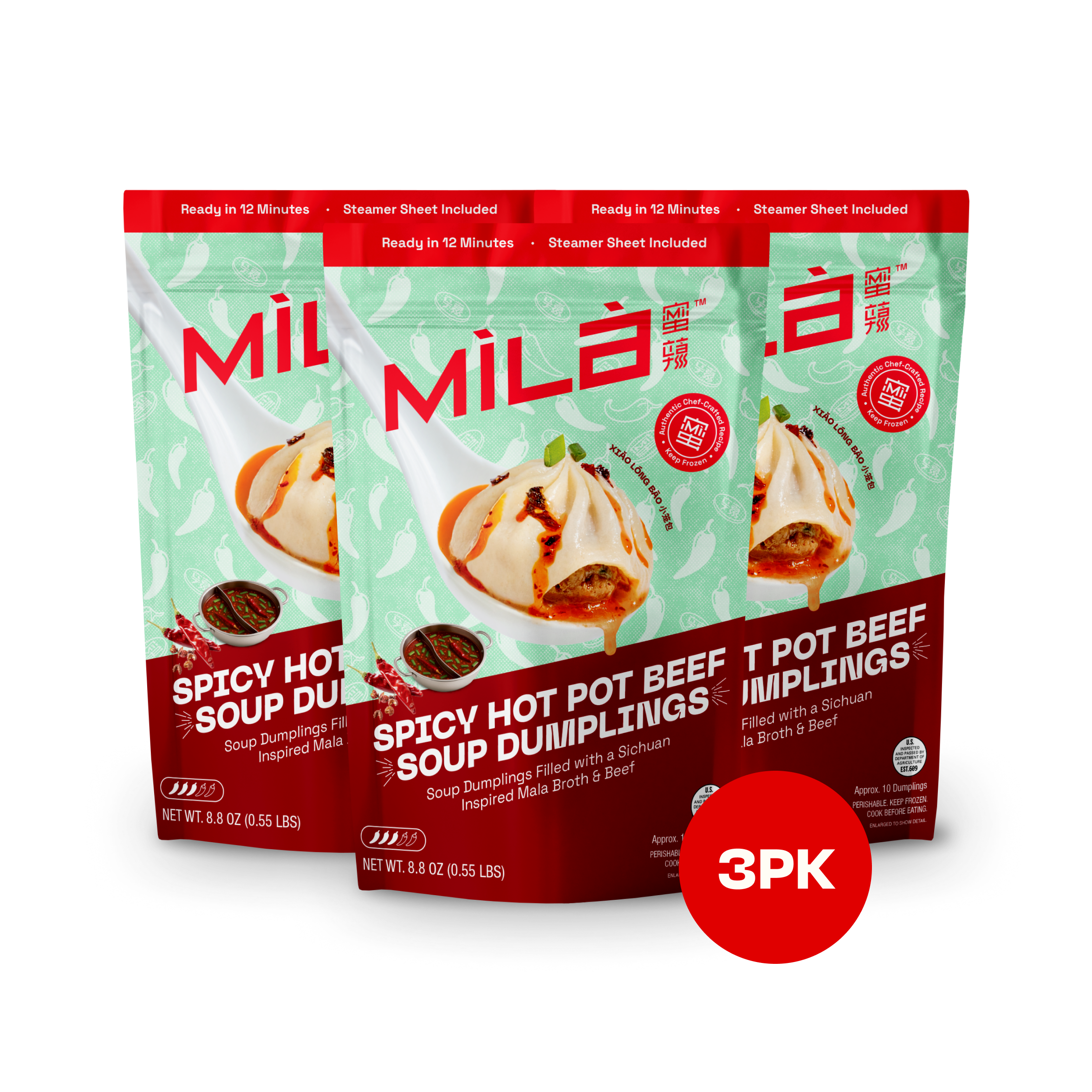 Soup Dumplings (10 PC x 3 PK) - Spicy Hot Pot Beef