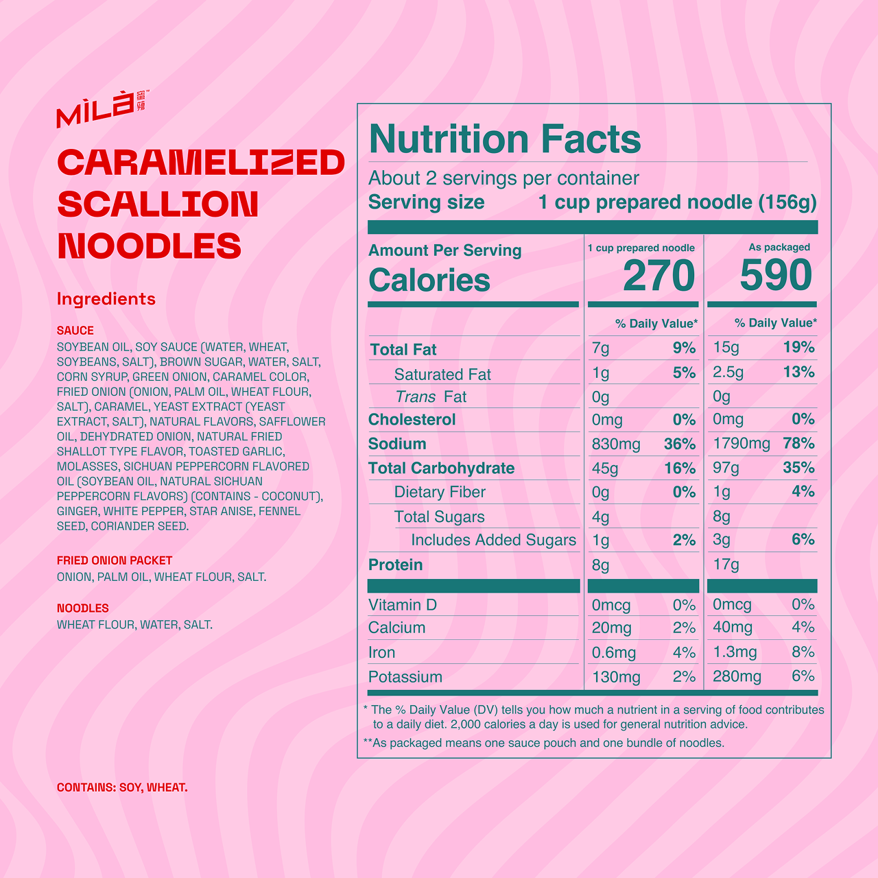 Ingredients and Nutrition Facts