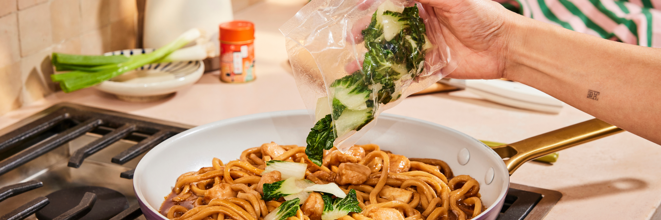 Mila noodles meal in a tray