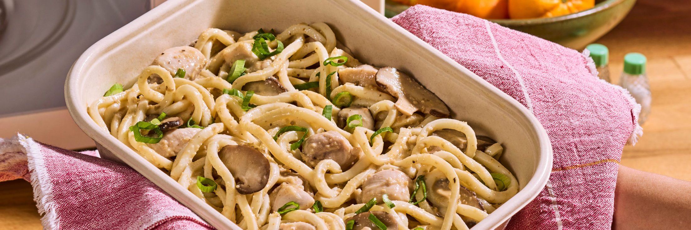 Mila noodles meal in a tray