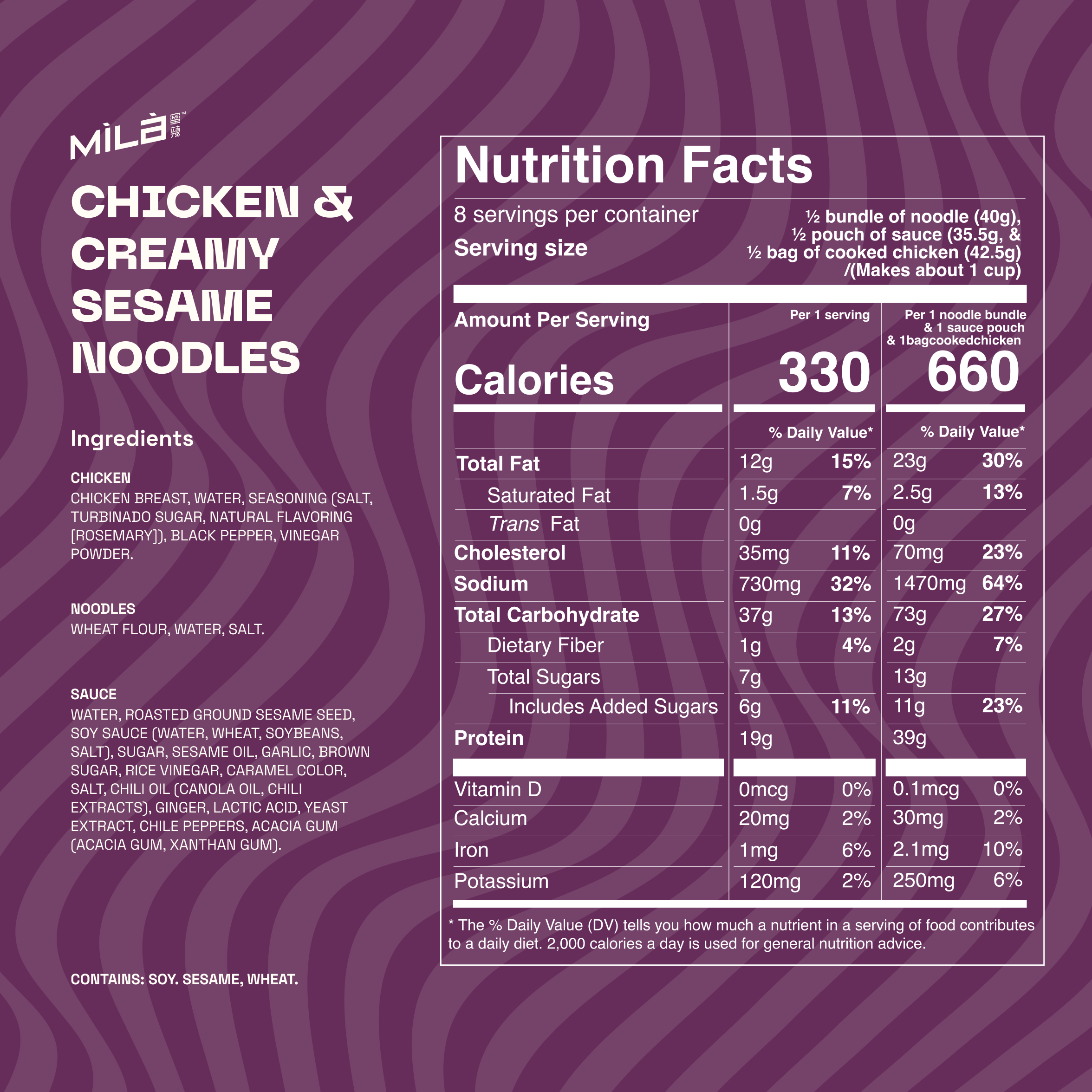 MìLà Chicken & Creamy Sesame Noodles