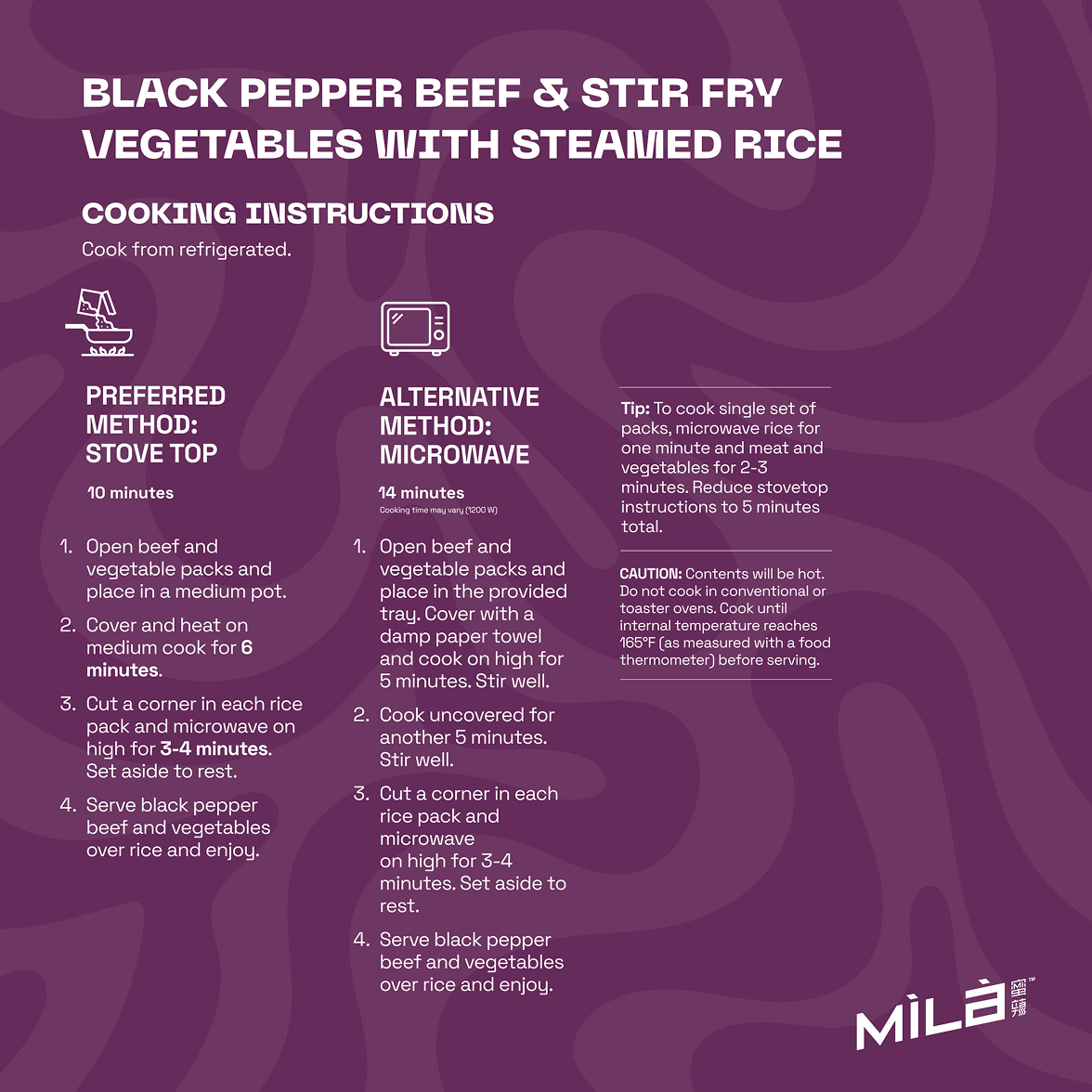 Black Pepper Beef & Stir Fry Vegetables with Steamed Rice-MìLà