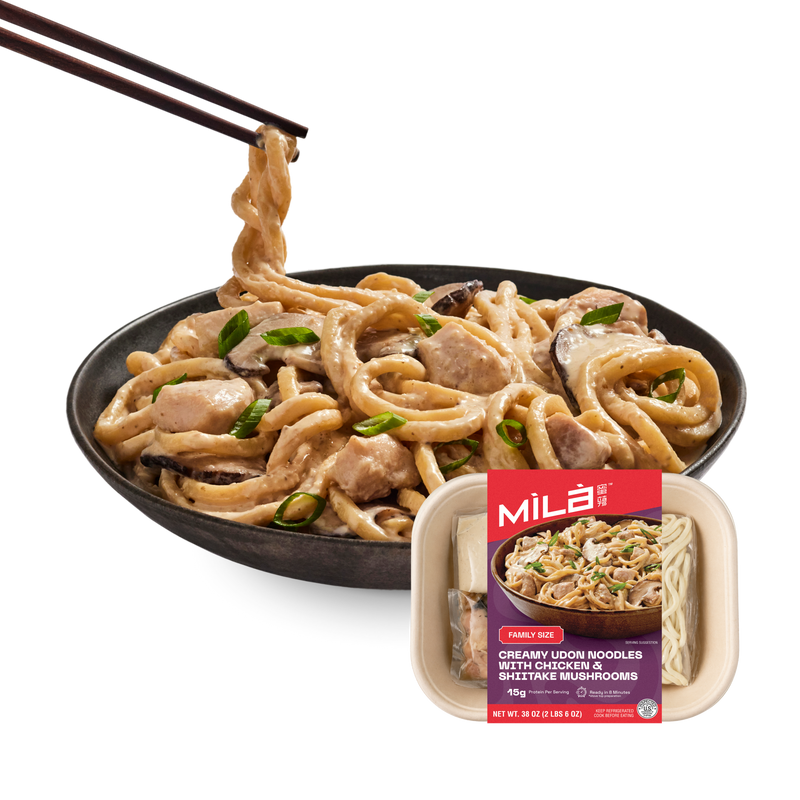 Creamy Udon Noodles with Chicken & Shiitake Mushrooms