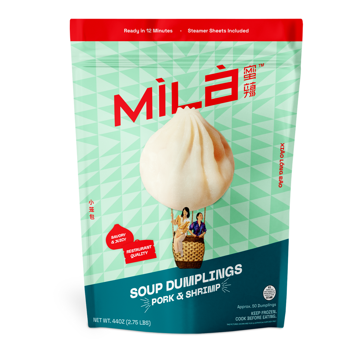 Frozen Soup Dumplings (Xiao Long Bao) Pork, Shrimp & Pork, Chicken